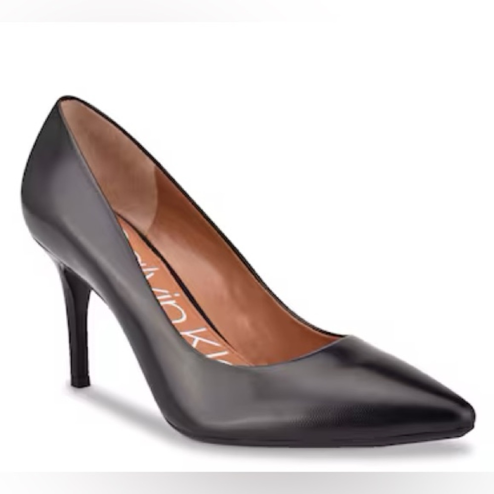 Calvin Klein black leather “Gayle” pump 3.25in heel